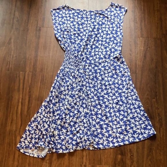 Anthropologie Brand Leifnotes bird blue white dress size small - Picture 8 of 9